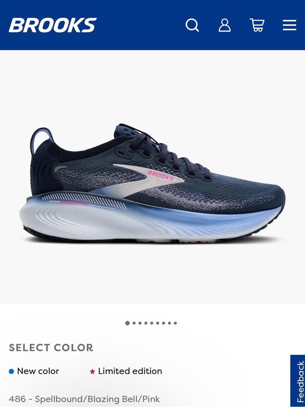 NEWBrooks Women’s Andrenaline GTS 25 Running Shoe — Spellbound/Blazing Bell/Pink